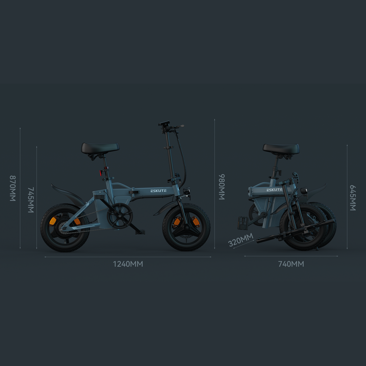 F100 Mini Folding Electric Bike - Sable and Grace LTD.